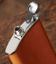Load image into Gallery viewer, 8oz Leather Hand Stitched Flask
