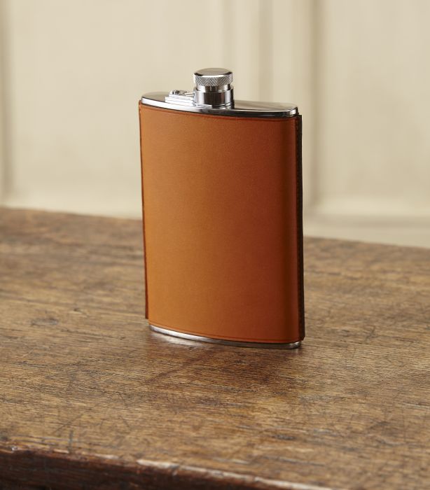 8oz Leather Hand Stitched Flask